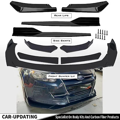 Glossy Black Front Bumper Lip Splitter Lower Spoiler Body Kit For Ford Focus MK3 • $55.99