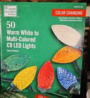 50 Color-Changing LED C9 2-Function Warm White To Multi Color Christmas Lights  • $26.95