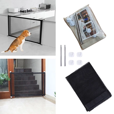 £4.69 • Buy Retractable Pet Dog Gate Mesh Magic Child Baby Stair Gate Barrier Foldable