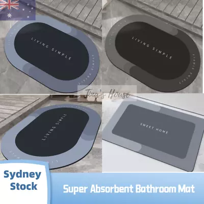 Super Absorbent Floor Mat Soft Quick-Drying Non-Slip Diatom Mud Bath Floor Mat • $13.99