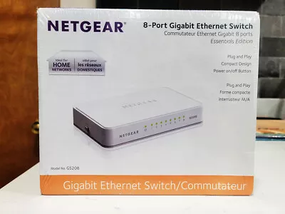 NETGEAR GS208-100PAS Gigabit 8 Port Gigabit Ethernet Switch - NEW • $19.99