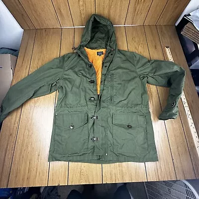 J Crew Field Mechanic Poly/Cotton Jacket Size Large Military Field Coat Hood • $36