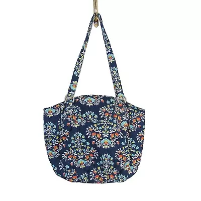 Vera Bradley Chandelier Blue Floral Shoulder Bag Quilted Cotton Retired Pattern • $15.93