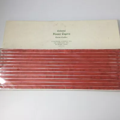 Vintage Colonial Candle Red Flower SlimTapers Set Of 12 USA • $18