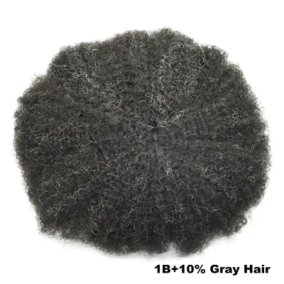 Afro Toupee For Black Men All Transparent Lace Curly 100%Human Hair Weave System • $219