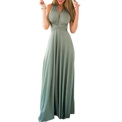 Women's Evening Multi Way Wrap Bridesmaid Formal Long Maxi Dress • £32.11