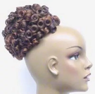 Curly Drawstring Bun Wig Synthetic Hairpiece Irish Dance  *Color 24BH613* • $9.95