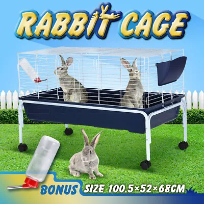 100cm Bunny Rabbit Cage Guinea Pig Hutch Inchilla House Water Bottle With Stand • $139.95