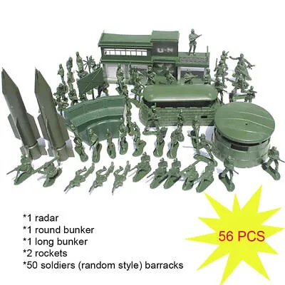 56 Pieces Military Playset WWII Soldiers Base Toys Models 5cm Army Men Figures • $17.99