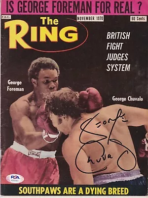 GEORGE CHUVALO Signed Autograph Auto The Ring Magazine Boxing November 1970 PSA • $49.99