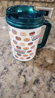 Vintage Krispy Kreme Donuts Iconic Bowtie Logo Travel Mug Rotating Slide Lid • $14.95