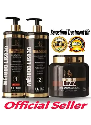 Kerastinni Smooth 3D Treatment Kit - Shampoo 1L+Active 1L+Mask 1Kg Professional • $215