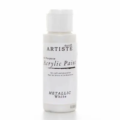 DoCrafts Artiste Acrylic Paint 59ml Bottles Matt Paint Metallic Pearl Colours • £2.49