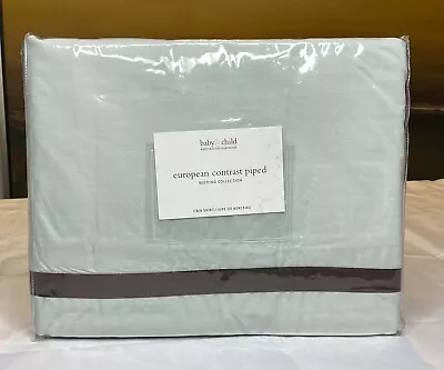 Restoration Hardware European Contrast Piped Crib Skirt Silver Sage W/Chocol $79 • $39.99