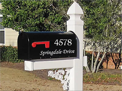 253  Mailbox Numbers SET OF 2 Numbers & 2  Street Name Custom Mailbox Stickers • $9.99