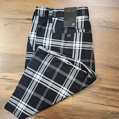 NEW JF J Ferrar Shorts Men's 34 Cotton Black Plaid Golf Casual Dress • $16
