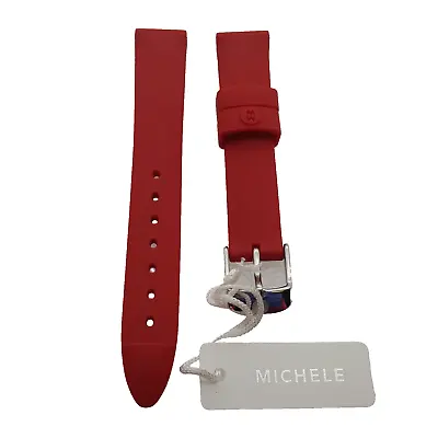 Genuine Michele 16mm  Red Silicone Watch Band Strap New • $24.77