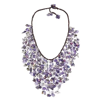 $26.24 • Buy Handmade Purple Amethyst V-Shape Chandelier Necklace