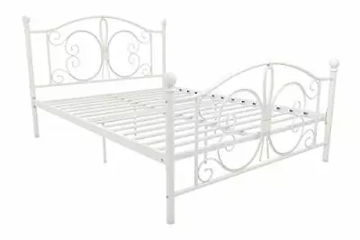 Bombay Metal Bed Frame Vintage Design Full Size White • $125.26