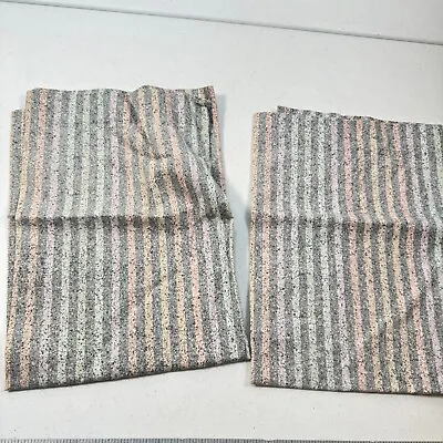 Vintage Springmaid Pillowcase Standard Pair Gray Stripes Percale No Iron Y2k • $24.99