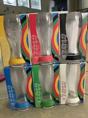 Coca Cola Mcdonalds 2012 London Olympics Glasses(6)with Color Bands New In Boxes • $69.99