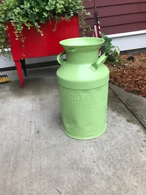 Special Apple Green 5 Gallon Milk Can Embossed Orrville Ohio Country / Decorator • $55
