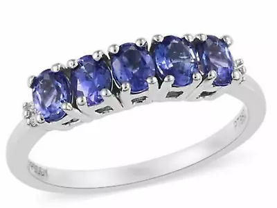 Superb Rhapsody 0.90ct AAAA Tanzanite Ring With Diamond Accents. 950 Plat #O • £699