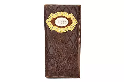 Western Wallet Coffee Bifold Checbook Genuine Leather Cowboy Prayer Wallet • $35.99