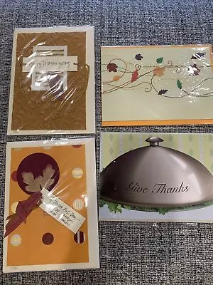 THANKSGIVING DAY Greeting Cards Lot Of 4 Top Quality In Plastic Sleeve • $6.99