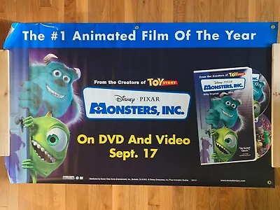 Rare (2002) Original Disney's MONSTERS INC. DVD Release Promo Vinyl Banner • $35