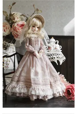 1/4 1/3 BJD Outfit Lolita Clothes Classic Full Dress+Headwear Light Purple Noble • $43.33