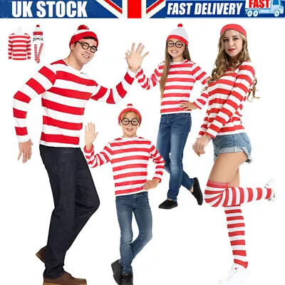 Kids Wheres Wally World Book Day Fancy Dress Childrens Costume Boys Girls Outfit • £14.73