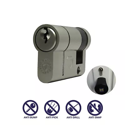 Half Euro Cylinders High Security Door Lock Barrel - Keyed Alike & Extra Keys • $32.82