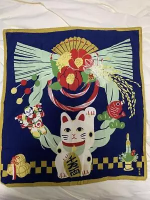 Maneki Neko Blue Furoshiki Handkerchief 50 X 50cm • $39