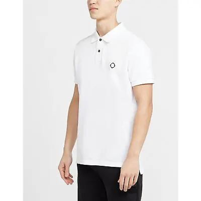 Men's T-Shirt MA.STRUM Short Sleeve Pique Polo Shirt In White • £63.99