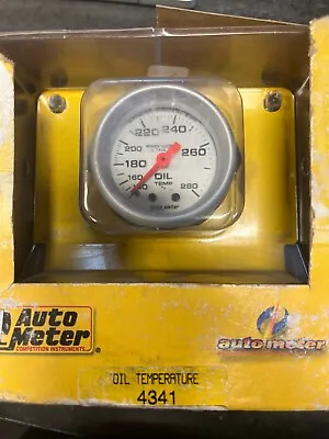 Auto Meter 4341 2 1/16  Mechanical Oil Temp Gauge 140-280 Silver • $35