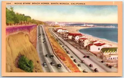 Postcard - Movie Stars' Beach Homes Santa Monica California • $4.95