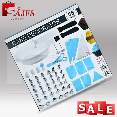 55 Pcs Cake Decorating Set Professional Cupcake Decoration Kit Baking Supplies • £14.95