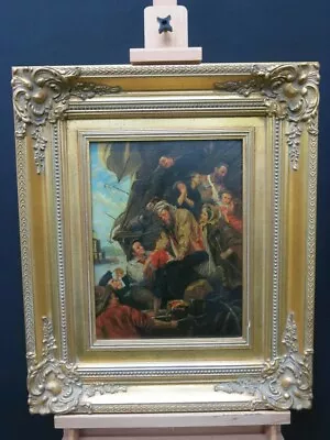 £149 • Buy Hand Painted Hunting Scene Oil Painting By E Larroque