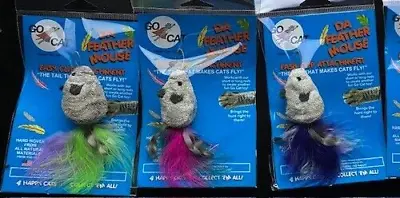3 Go Cat Da Bird Feather Mouse Interactive Catnip Toys Refills Small Pet Toys • $24.99