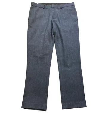 Swear & Mason Men's Trousers 36R Dark Blue Wool Blend Straight Waist 36 Leg 32 • £8.99