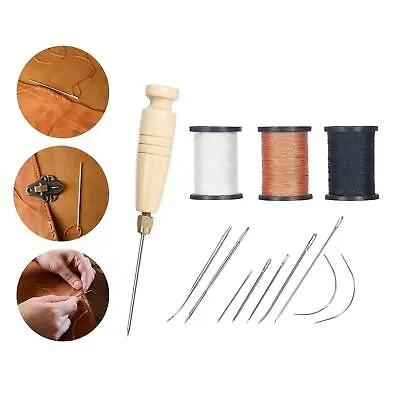 Waxed Thread For Leather Repair Thread And Needles Kit For Shoes Rugs Carpet • £12.18