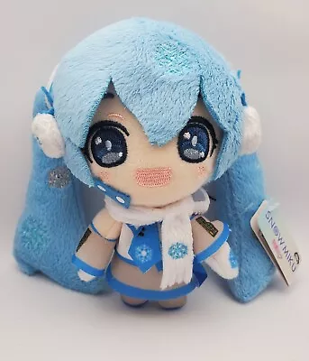 TAITO Hatsune Miku Vocaloid Smiling Snow Miku Hanging Plush Keychain 12cm/4.75  • $21