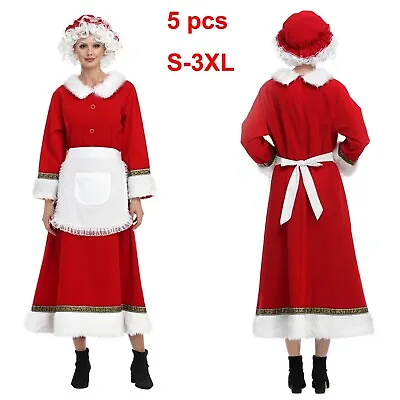 Mrs Claus Costume Adult Santa Outfit Christmas Fancy Dress • $49.29