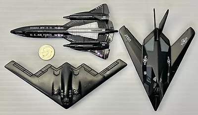 3 Miniature Used Die Cast Airplane SR-71 – B2 Stealth Bomber – A Stealth Fighter • $5.99