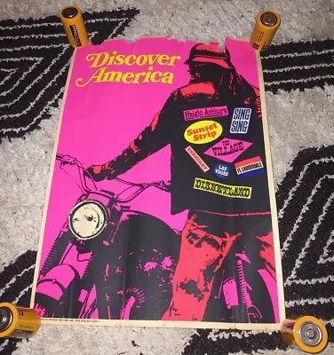 Vintage Fleer Electric Poster 1968 Disneyland Discover American Motorcycle Gang • $99.99