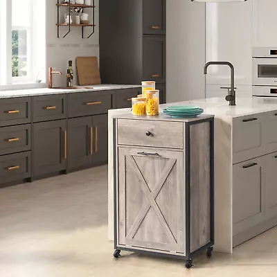 Rolling Kitchen Trash Can Cabinet Tilt Out Free-Standing Trash Cabinet • $102.90