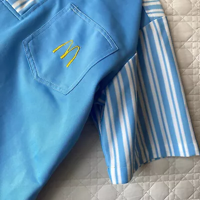 Vintage 1976 McDonalds Uniform Shirt Polo Short Sleeve M To L Rare Baby Blue 70s • $124