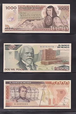 El Banco De Mexico Notes - Various Issue Dates - ( 1985 1989 ) • $5.99