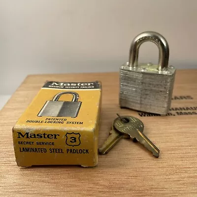 Vintage Master Lock Secret Service PadLock  No.3 Original Box • $12.91